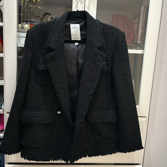 Black tweed oversized blazer - Picture 1 of 6